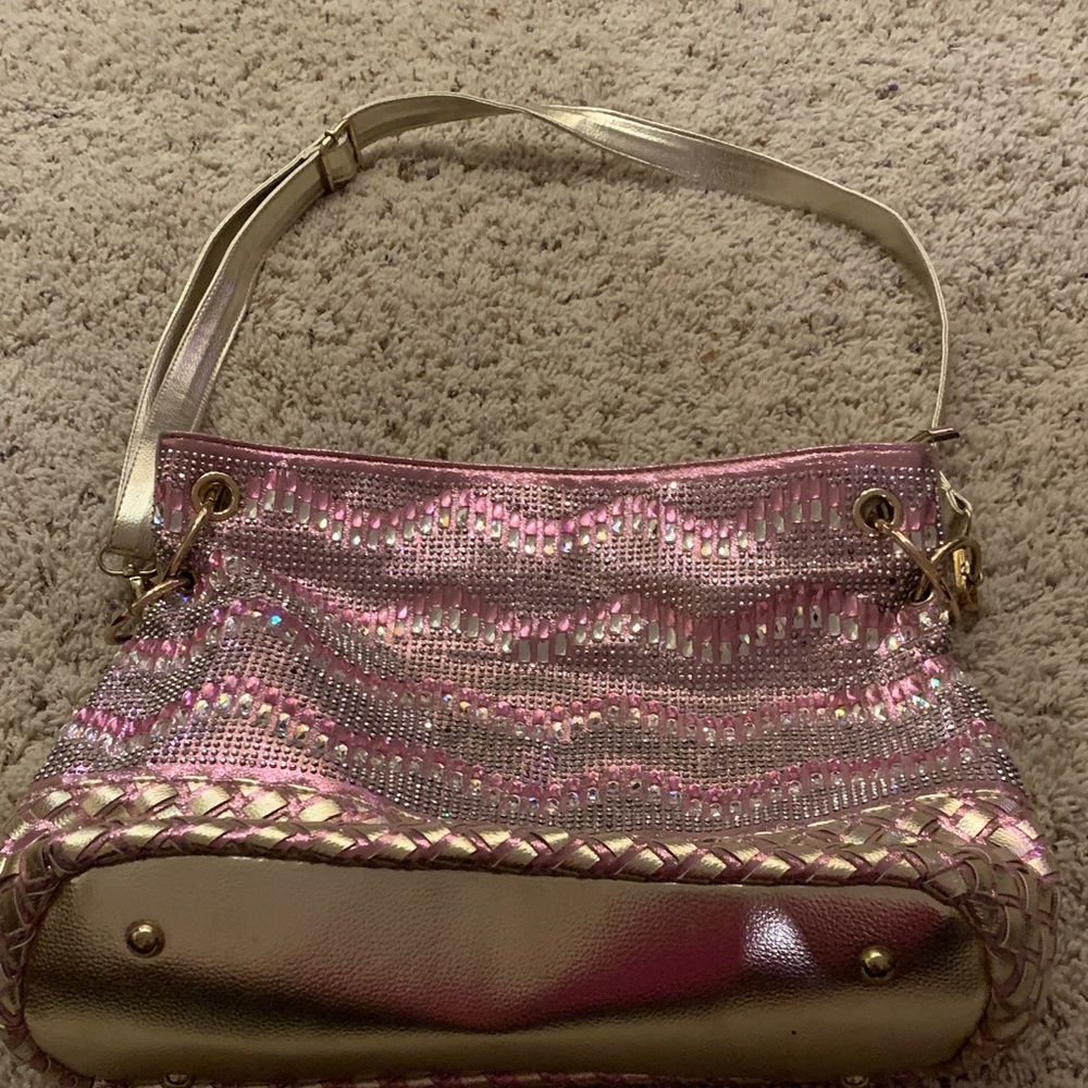 Pink and Gold Women's Handbag